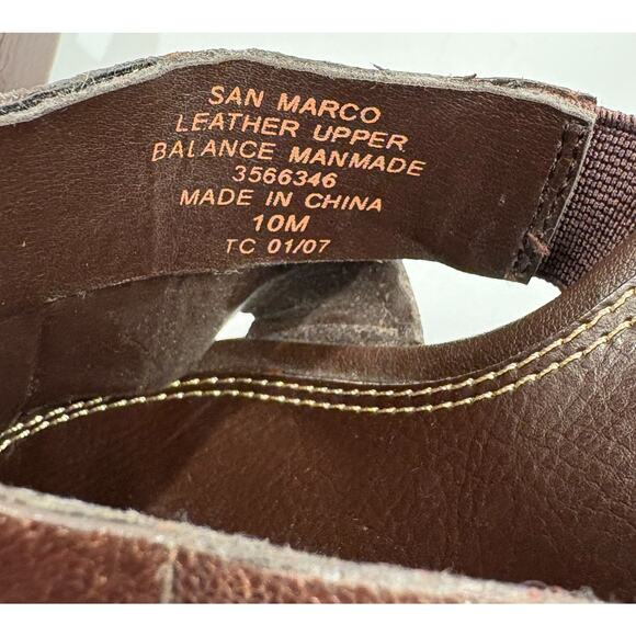 NEW Liz Claiborne Heels Women SZ 10M Vintage Slip On Shoes Brown Strappy Sandals - Picture 4 of 8